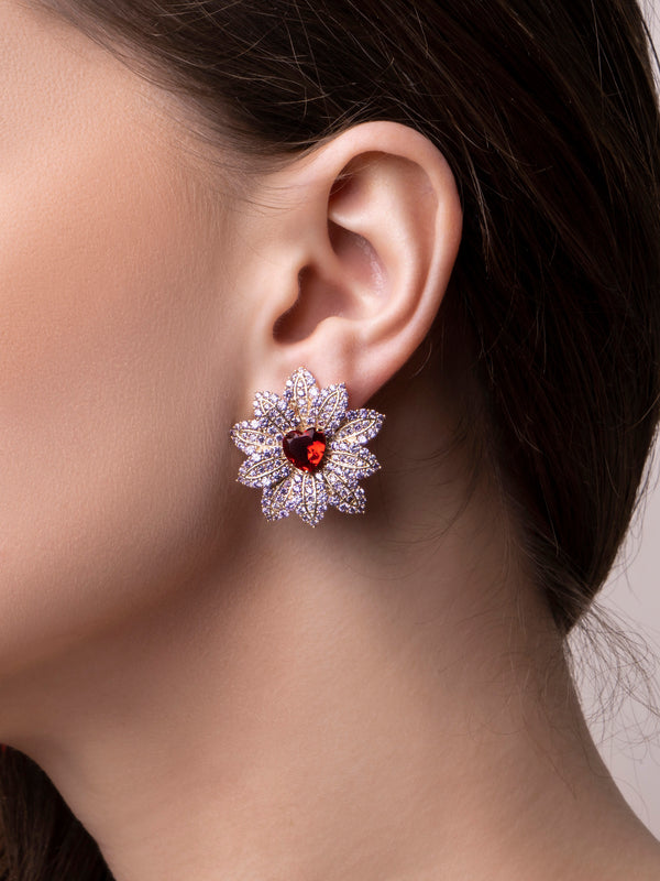 AMBER RED EARRING