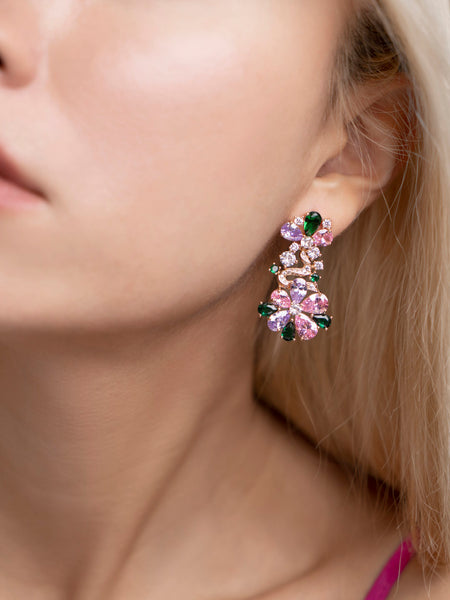 GARNET GLOW EARRING