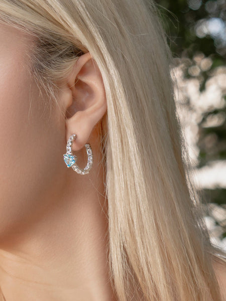 SKY BLUE HEART EARRING