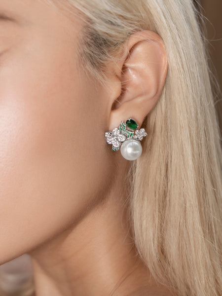 GREEN ORCHID EARRING