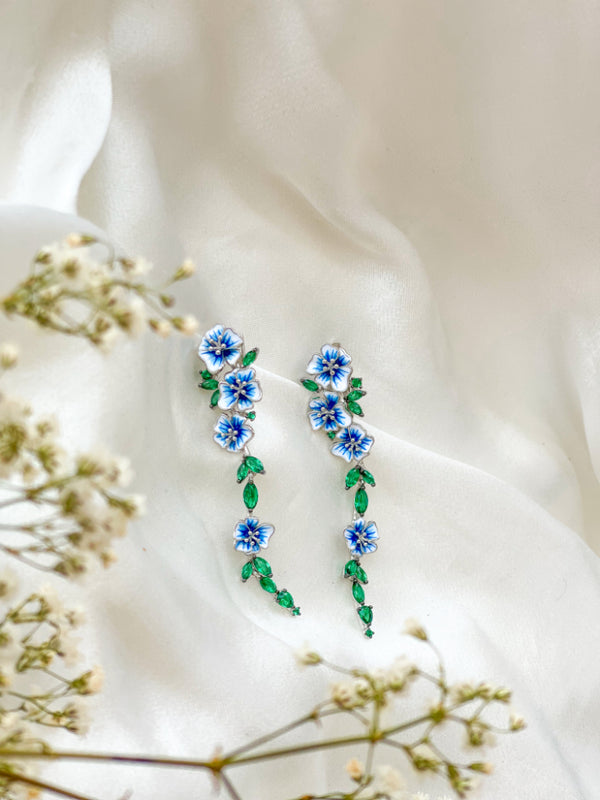 LONG BLUE LYLA EARRING