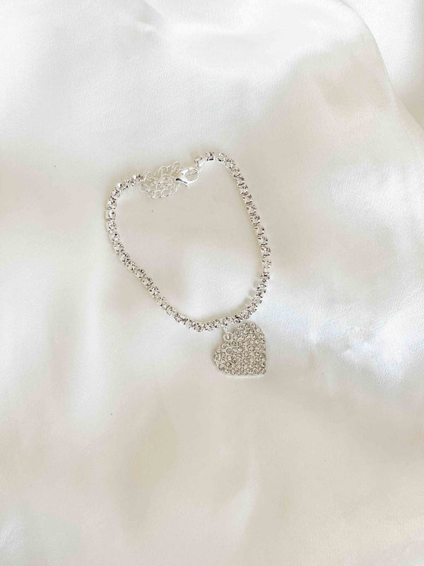 RHINESTONE HEART ANKLET