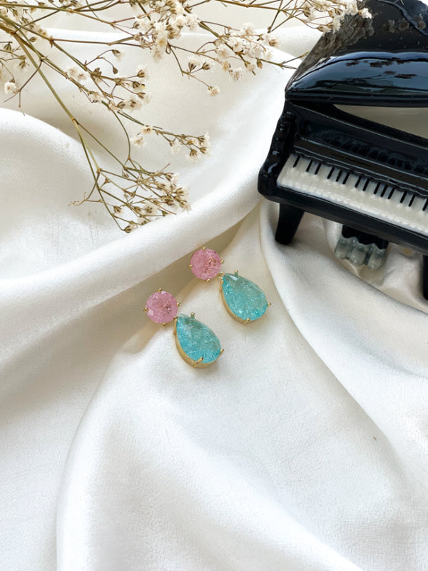 BLUE PEAR EARRINGS
