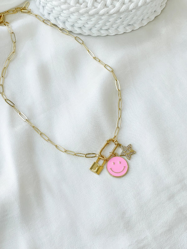 HAPPY LOCK NECKLACE