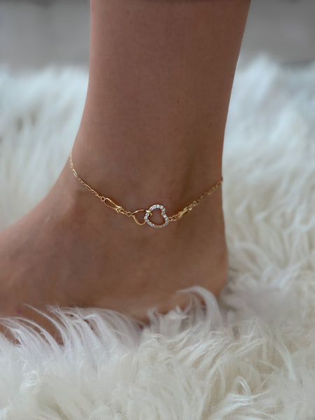 DOUBLE HEART ANKLET