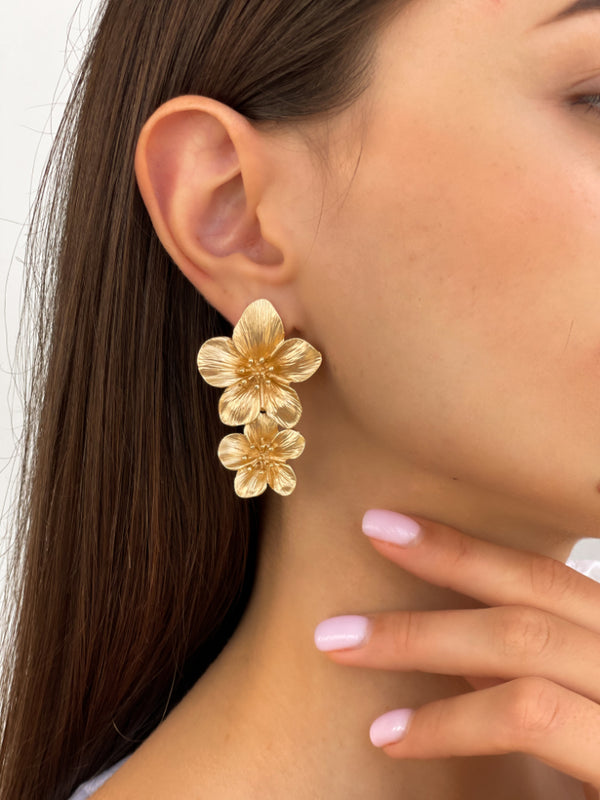 DOUBLE FLOWER EARRING