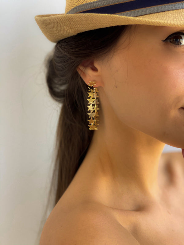 STAR HOOP EARRING