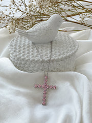 PINK CROSS NECKLACE