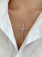 PINK CROSS NECKLACE