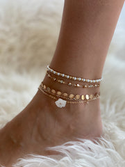 WHITE FLOWER ANKLET