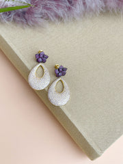 CRYSTAL ROSE DROP EARRING