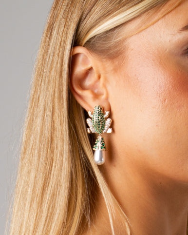 SHINY FROG EARRING