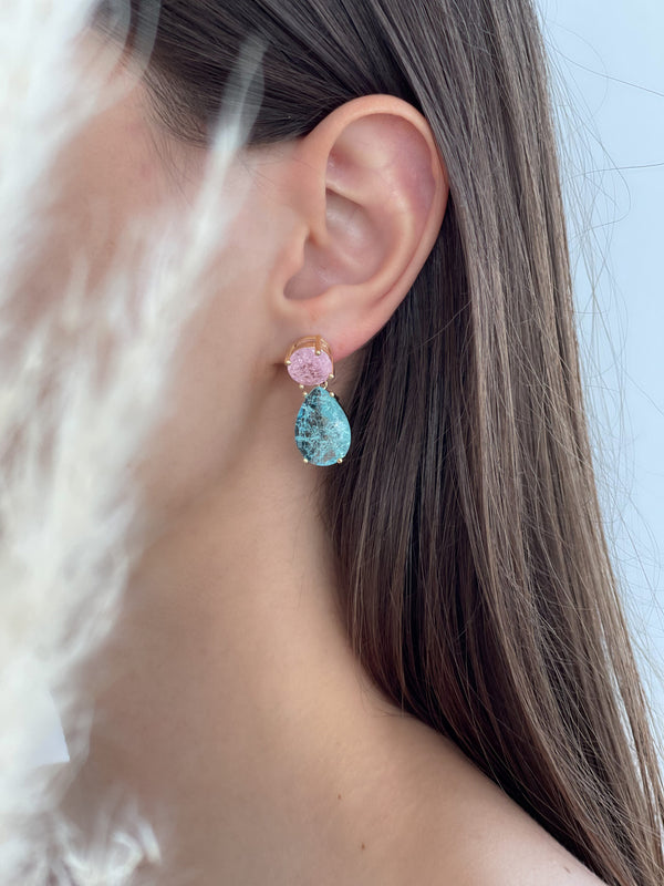 BLUE PEAR EARRINGS
