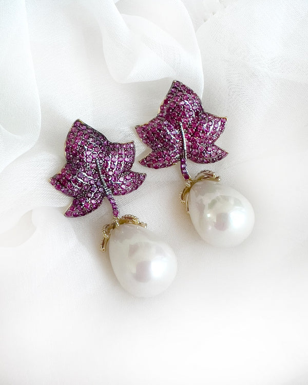 PURPLE LEAF EARRING
