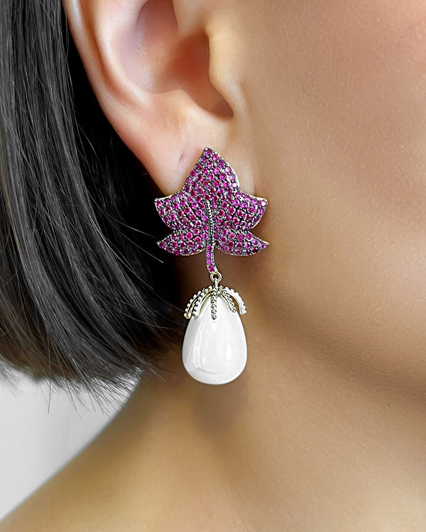 PURPLE LEAF EARRING